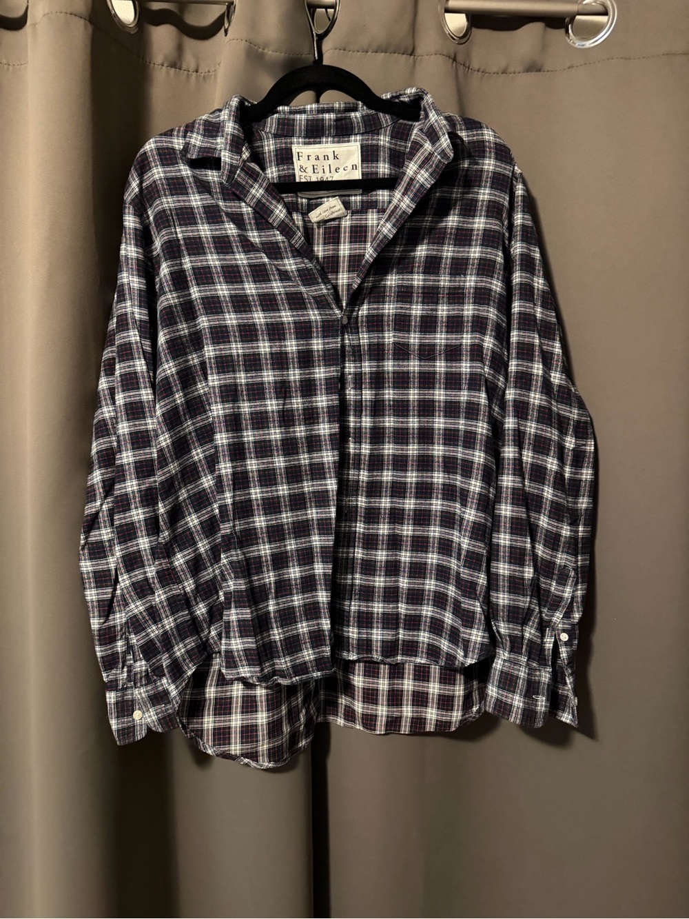 Frank & Eileen Navy, white and red Plaid Button-Down Shirt
